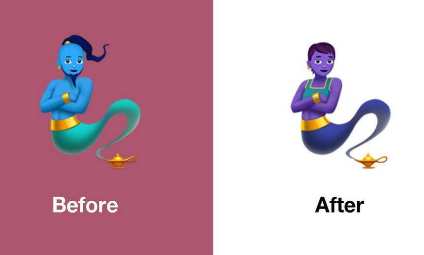 До и после  половой унификации. Рисунок blog.emojipedia.org