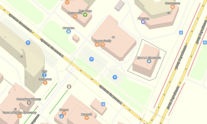 Фрагмент  народной версии карт Яндекс.